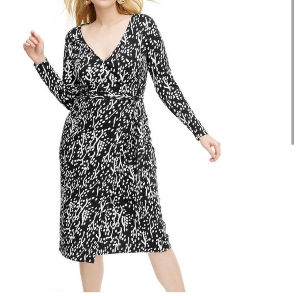 NWT DVF Diane Von Furstenberg for Target black white wrap dress size Large